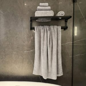 HVMS Oversized Bath Towels Extra Large 40x80 Inches Bath Sheets for Adults Super Soft Quick Dry Highly Absobent Microfiber Shower Towels (2 Piece, Grey)…