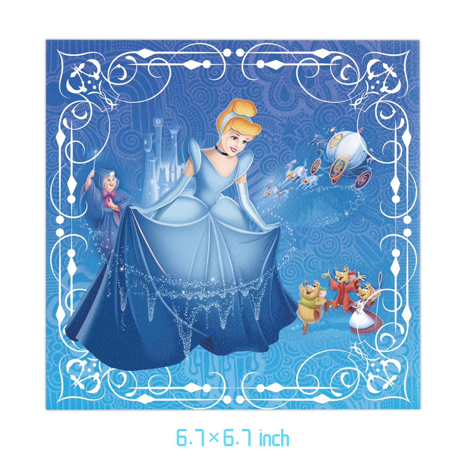 Omto 40Pack Cinderella Party Supplies include 20 plates, 20 napkinsfor Cinderella birthday party decoration