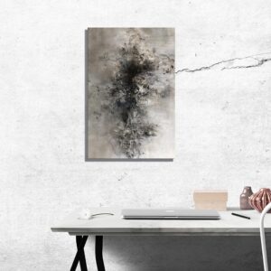 Wewejia Modern Grey Texture Abstract Canvas Painting Wall Art for Living Room and Office Decor-Modern Master Abstract Oil Painting Picture Reproduction Printing Artwork Ready to Hang