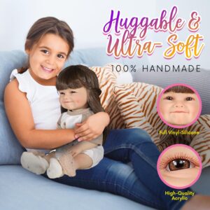 DOLLHOOD Reborn Baby Dolls - 18-Inch Lifelike Realistic Full Realistic Vinyl Silicone Baby doll with Movable Arms and Legs Complete with Accessories Comes with a Birth CertitGreat Gift for Kids