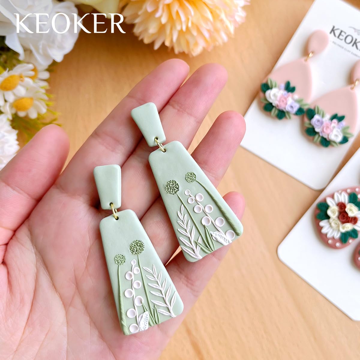 Keoker 15 Organic shape Clay Cutters for Polymer Clay Jewelry, Polymer Clay Cutters for Clay Earrings Jewerlry Making (ALL)