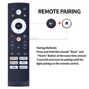 ERF3M90H Replacement Voice Remote Control Compatible for Hisense 4K Google Smart TV 43A6H 43A65H 43A68H 50A6H 50A65H 50A68H 50U6H 55U6H 55U8H 65U6H 65U8H 75U6H 75U8H 75A68H 55U7G