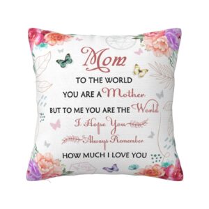 Mom Gifts from Daughter, Gifts for Mom Pillow Cover 18"x18", Mom Birthday Gifts, Mom Gifts, Mom Gifts from Son, Best Mom Ever Gift, Moms Gift Ideas for Anniversary Mother's Day Christmas, Mother Gifts