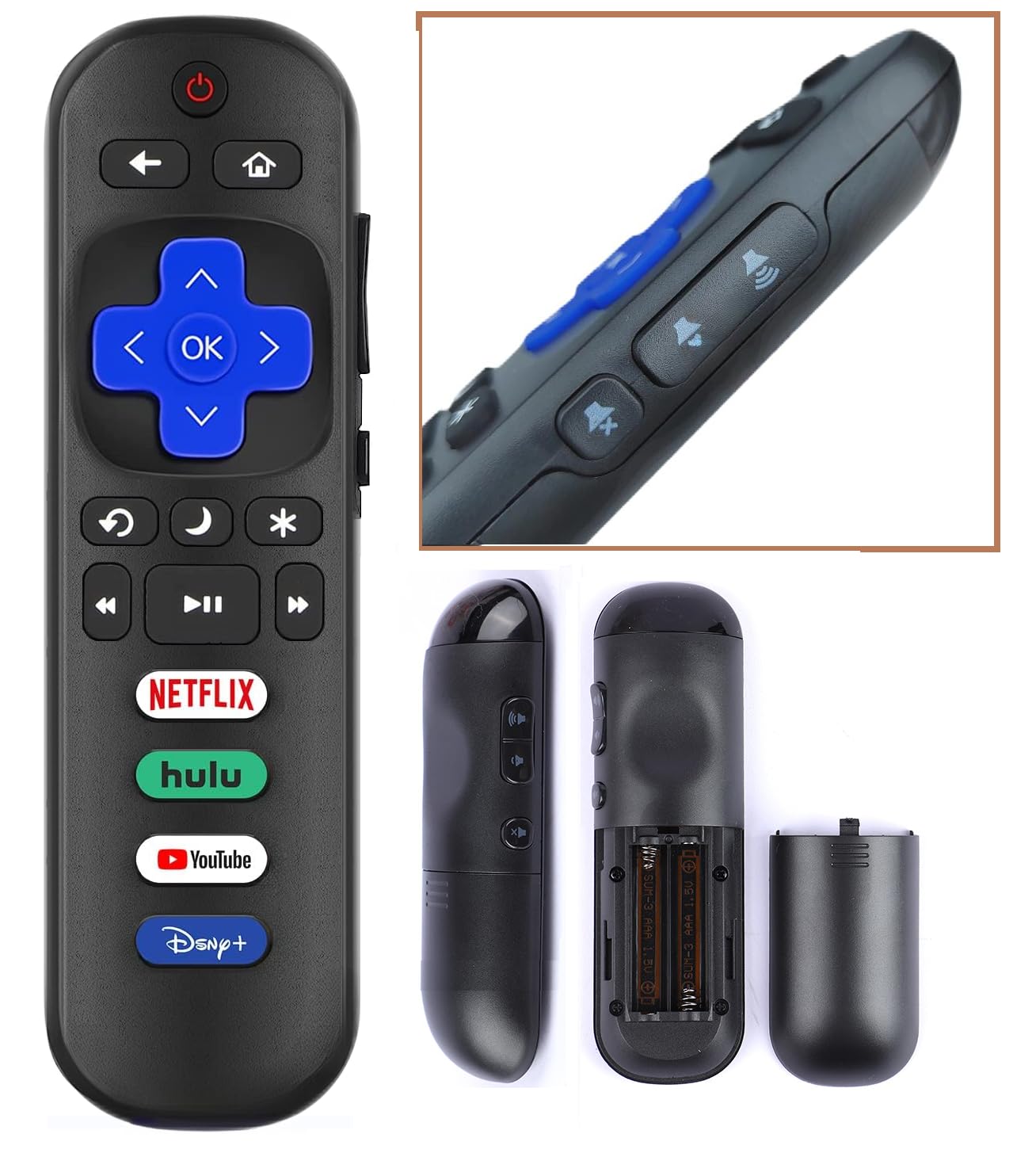 Rupmmehon (Pack of 2) Replaced Remote Control for Roku TV Universal Replacement Compatible with TCL/Hisense/Element/Insignia/JVC/Onn/Philips/RCA/Sharp/Westinghouse Series Smart TVs