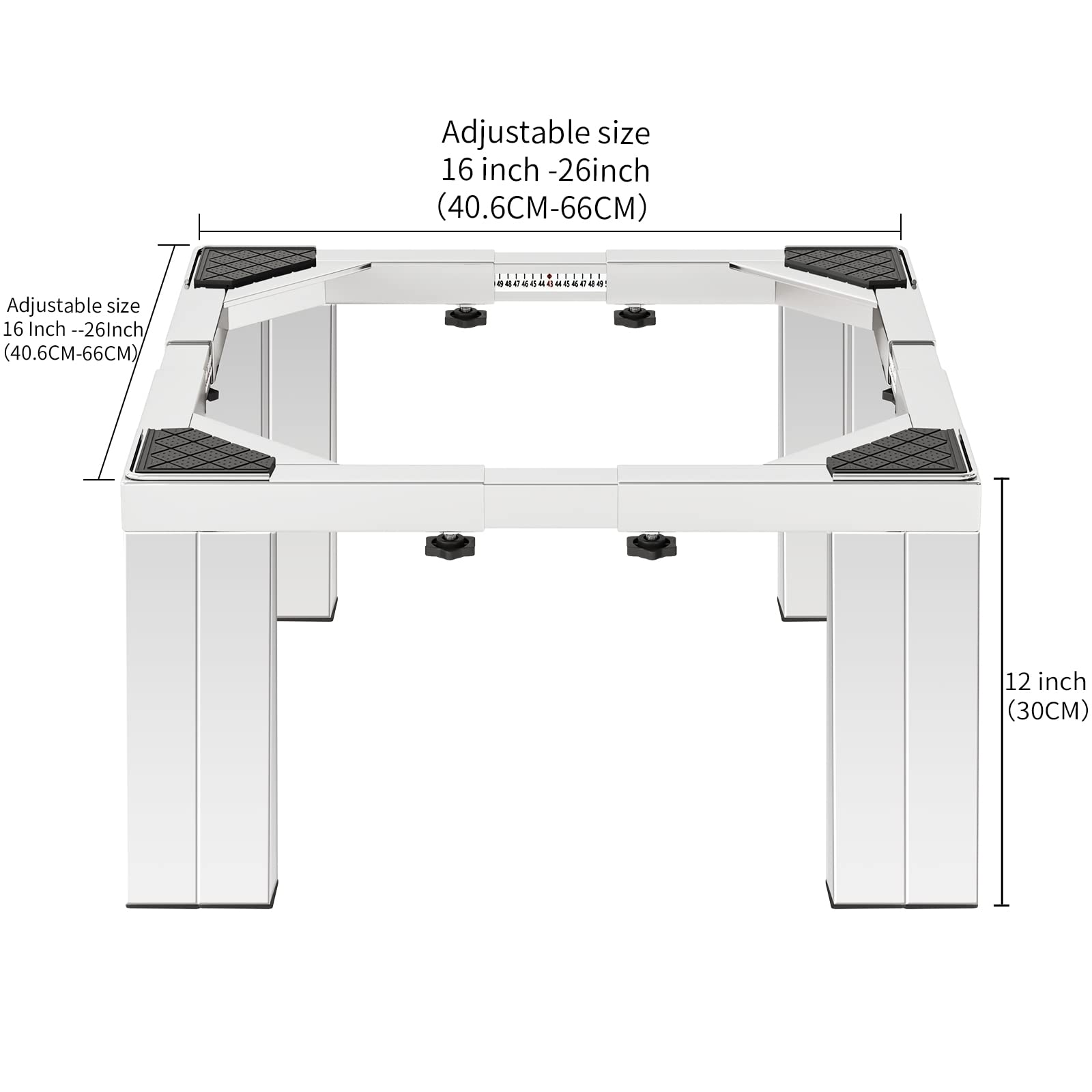 Chinchilla Heavy Duty Mini Fridge Stand-Adjustable Washing Machine Base Stand with 4 Heavy Duty Feet Increase 12 inch Height Universal Dryer Stand for Refrigerator Furniture Washing Dryer