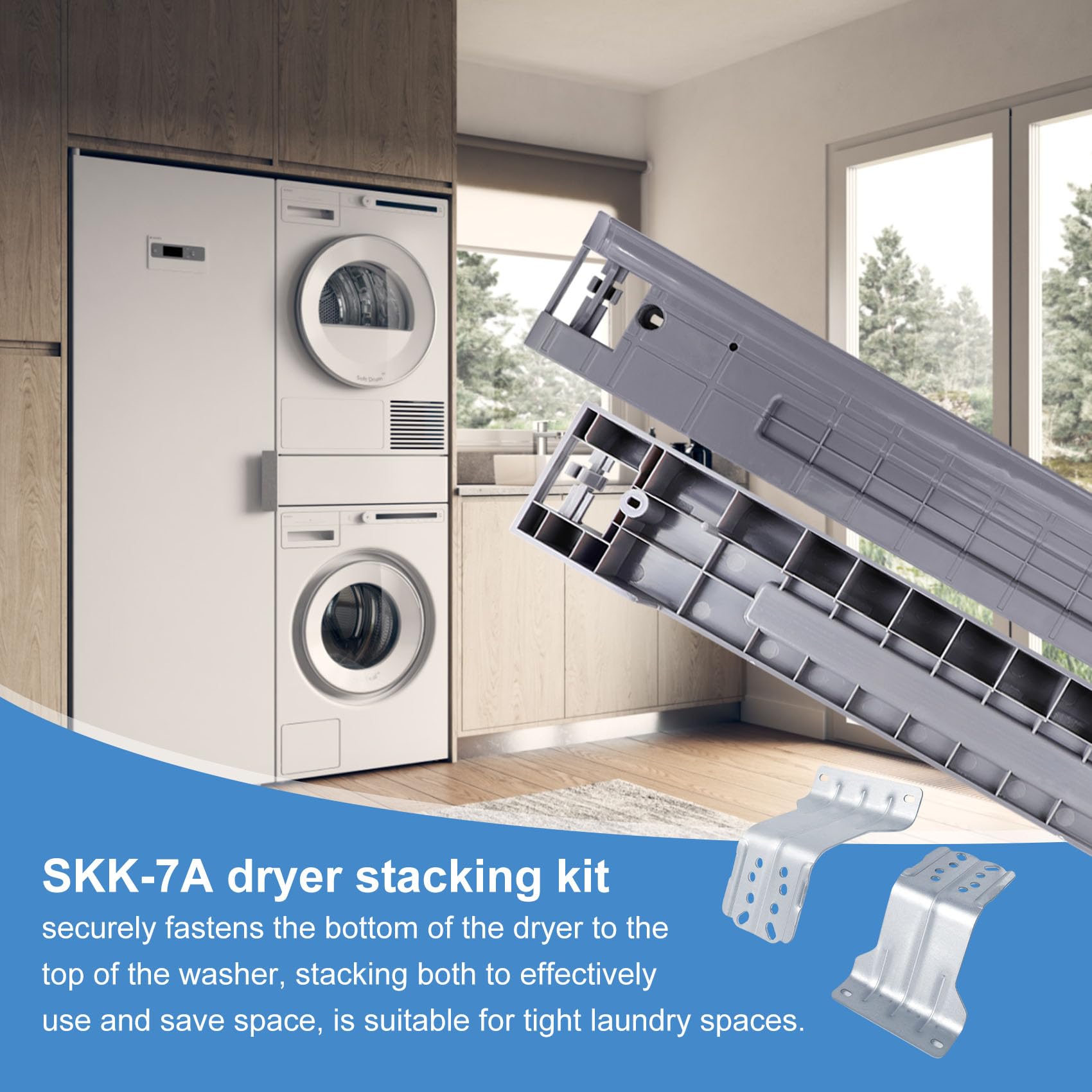 Upgraded SKK-7A Laundry Stacking Kit Replacement Fit for Samsung 27 Inch Front Load Washers and Dryers Stacking Kit Replaces SKK-7A SKK-8K SK-5A SK-5AXAA