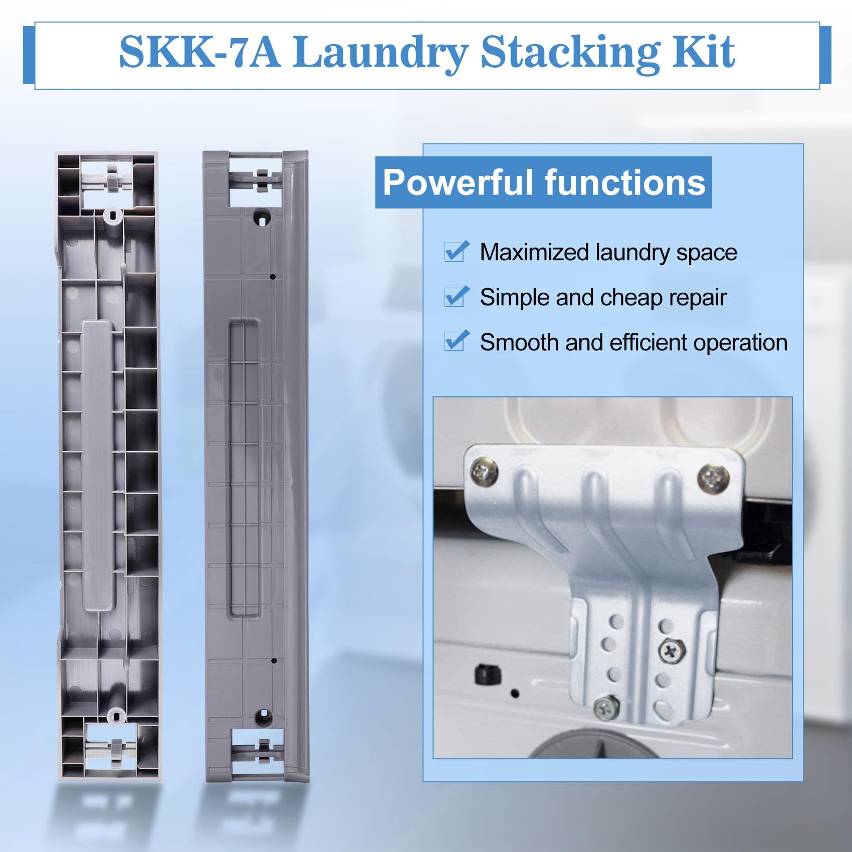 Upgraded SKK-7A Laundry Stacking Kit Replacement Fit for Samsung 27 Inch Front Load Washers and Dryers Stacking Kit Replaces SKK-7A SKK-8K SK-5A SK-5AXAA