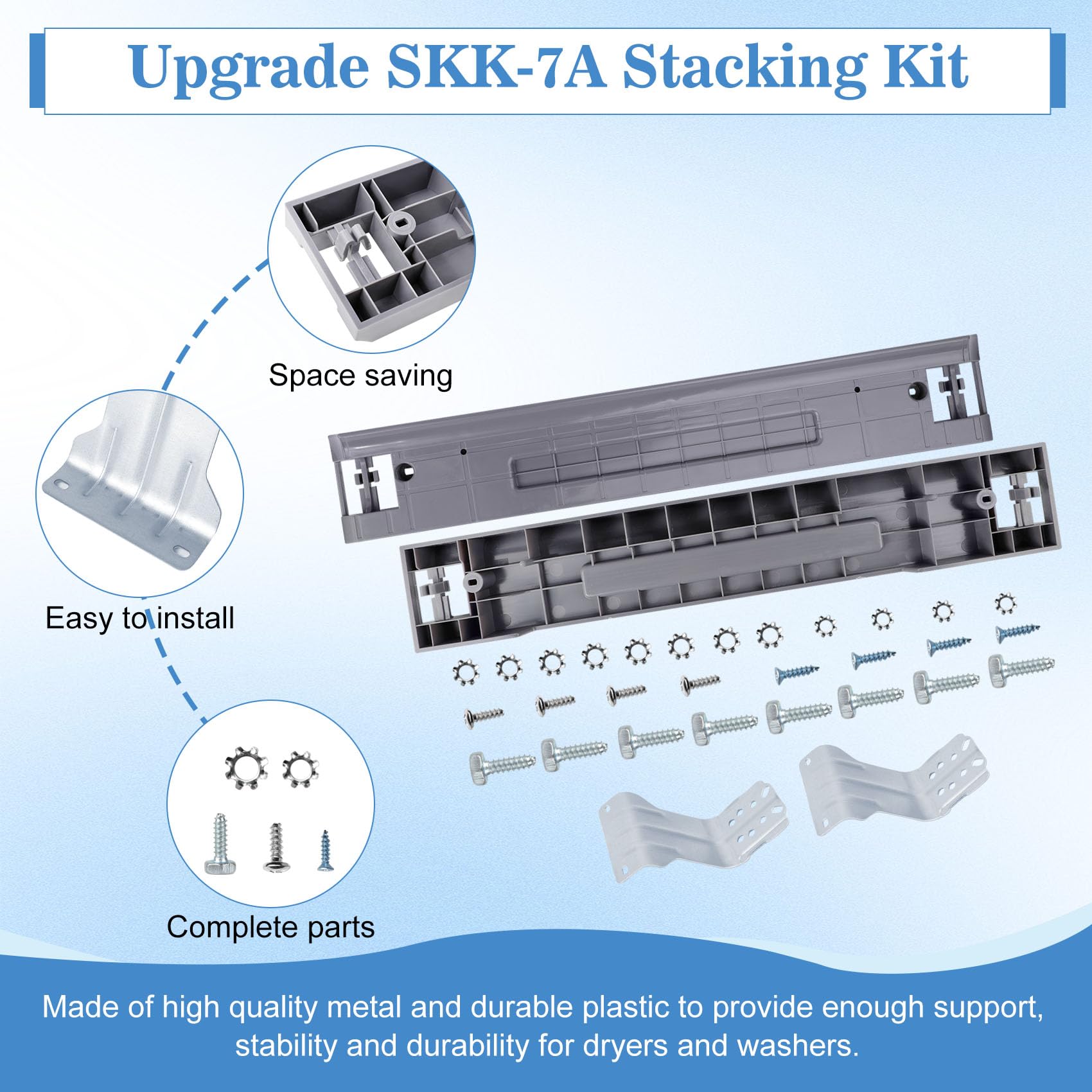 Upgraded SKK-7A Laundry Stacking Kit Replacement Fit for Samsung 27 Inch Front Load Washers and Dryers Stacking Kit Replaces SKK-7A SKK-8K SK-5A SK-5AXAA