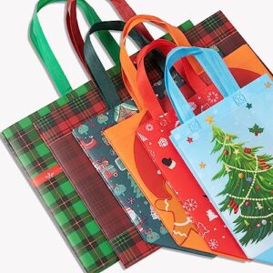 YANGTE Christmas Gift Bags - 20 Pack Assorted Sizes With Handles, Reusable Tote Bags for Holidays