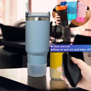 QIANHAI Silicone Boots for Stanley Quencher Adventure and Owala 40oz Tumbler with Handle & Stanley IceFlow 30oz 20oz, Owala Freesip 19oz Sport Water Bottle Accessories (1Clear1RoseRed)