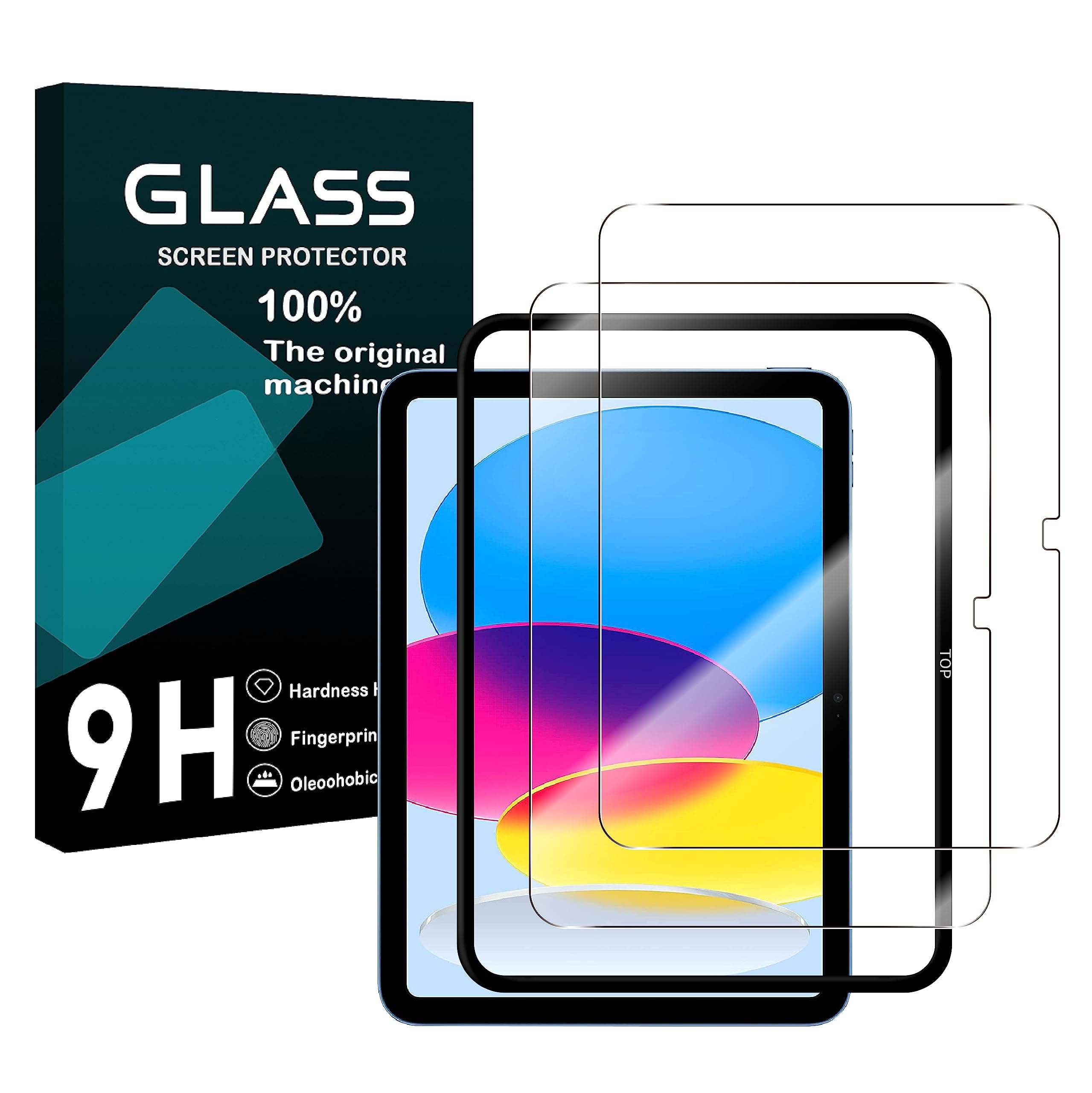 seninhi [2Pack for Apple ipad 10th generation Screen Protector 2 Pack Tempered Glass Screen Protector HD [With Easy Installation Frame] [9H Hardness] [Anti-Scratch] [Bubble Free]-Clear