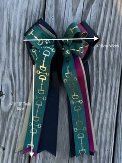 Equestrian Show Bows Girls Horse Shows Hairbows Pony Jumpers Pony Tail Hair Bows Gifts Kids (Small, Tails Size, 2" Alligator Clips)