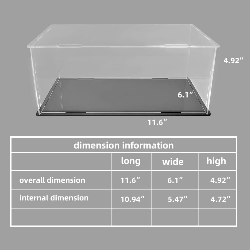 kivcmds Clear Acrylic Display Case for 1:18 Scale Model Cars,Self-Assembly,Countertop Cube Showcase Storage for Collectibles Toy