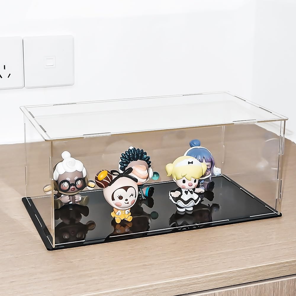 kivcmds Clear Acrylic Display Case for 1:18 Scale Model Cars,Self-Assembly,Countertop Cube Showcase Storage for Collectibles Toy