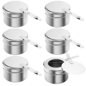 mouyat 6 pcs chafing fuel holder with cover, stainless steel chafer wick fuel sterno canned heat holder for buffet warmer barbecue parties chafing dish