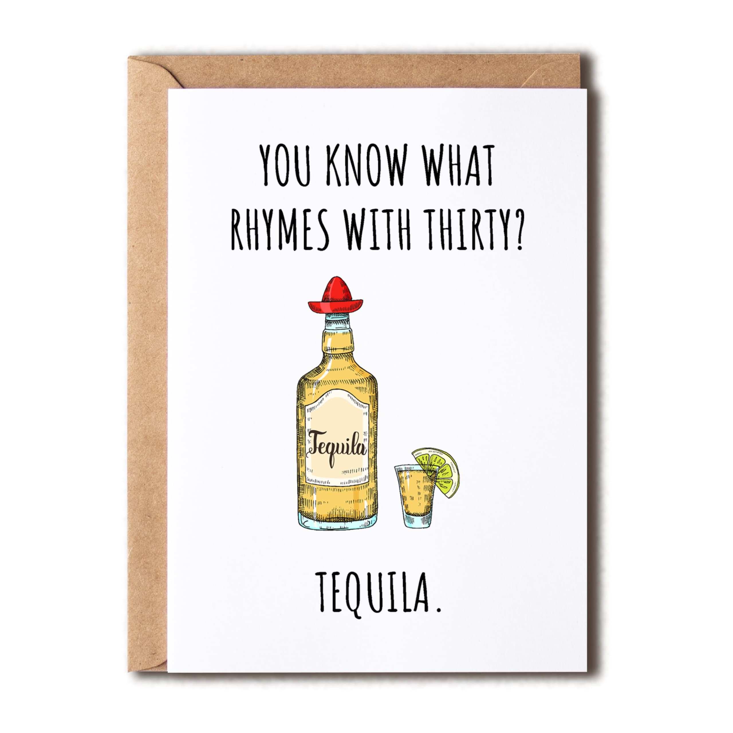 NTVShop You Know What Rhymes With Thirty - Funny 30Th Birthday Card - 30Th Birthday Gift For Her Or Him - Turning 30 Card For Sister Brother Or Coworker