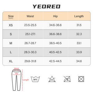 YEOREO Liz Scrunch Workout Leggings for Women High Waisted Butt Lifting V Back Waist Seamless Gym Yoga Leggings Black M