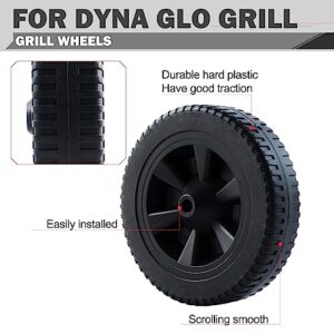 7 Inch Grill Wheel Replacement for Dyna Glo Grill Parts DGF493BNP DGH474CRP Grill Replacement Wheels DGH450CRP DGB463CNP DGF510SBP BBQ Wheels Parts 70-05-104 Dyna Glo Wheel Replacement Kit Plastic