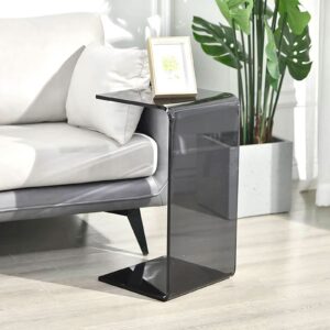 VLUOO Acrylic C Table,Multipurpose Clear Side Table Laptop End Table,Acrylic C Shape Side Table for Bedroom,Living Room and Patio|11.8 * 11.8 * 25.6IN