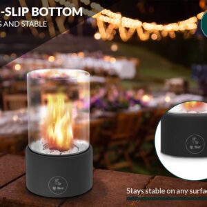 LIL_BEEZ Tabletop Fire Pit - Stainless Steel Portable Fire Pit - Crack-Resistant Small Indoor Table Firepit - Mini Fireplace with Borosilicate Glass