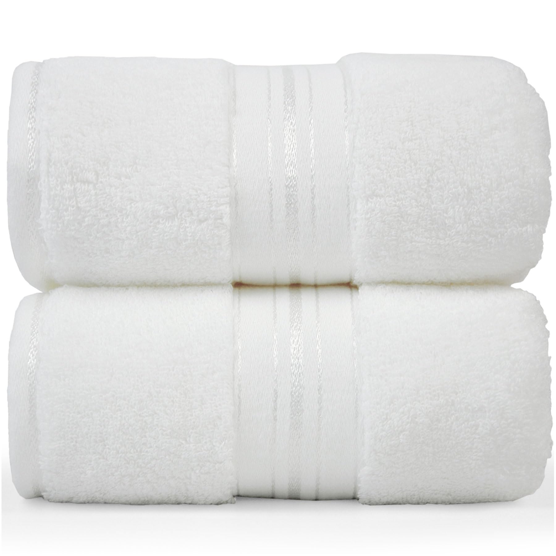 Cleanbear Pure White Hand Towels Set - Ultra-Absorbent Bathroom Towels, 100% Long Staple Cotton, Set of 2, Ideal for Home Décor