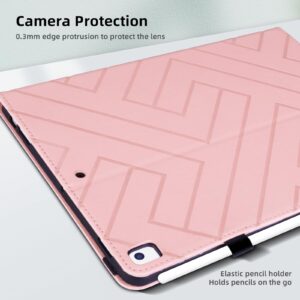 Varohix Case for iPad 10.2 inch 2021/2020/2019(iPad 7th/8th/9th Generation) iPad Air 10.5 Premium Leather Case Folio Magnetic Cover Card Holder with S Pen Holder Auto Sleep/Wake for iPad 10.2,Pink