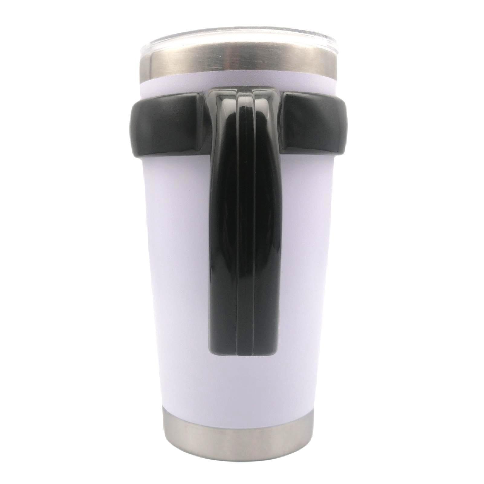 20 oz Tumbler Handle, Anti Slip Travel Mug Grip Cup Holder for Vacuum Insulated Tumblers, Suitable for Trail, Sic, Yeti Rambler, Ozark and More 20 Ounce Tumbler Mugs Attachment (Black)