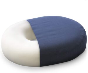 dmi seat cushion donut pillow and chair pillow for tailbone pain relief, hemorrhoids, prostate, pregnancy, post natal, pressure relief and surgery, 16 x 13 x 3, navy