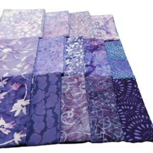 Java Batik Purples Fat Quarter Bundle - 14pcs - Handcut by Fuller Fabrics