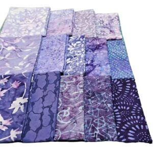 Java Batik Purples Fat Quarter Bundle - 14pcs - Handcut by Fuller Fabrics