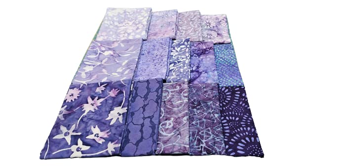 Java Batik Purples Fat Quarter Bundle - 14pcs - Handcut by Fuller Fabrics