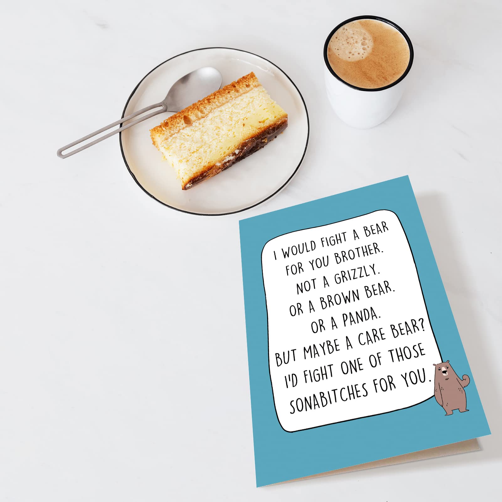 Chenive Funny Brother Birthday Card, Birthday Card for Brother, Bro Bday Greeting Card, I Would Fight A Bear For You Brother Card