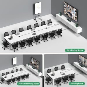 WYRESTORM Conference Room Camera System 120° FOV 4K Webcam with Auto Framing, Presenter/Speaker Tracking, Video Bar 3.5mm Audio Out Dual Stereo Speakers, Cascaded Mics Up to 3 Times for Various Room