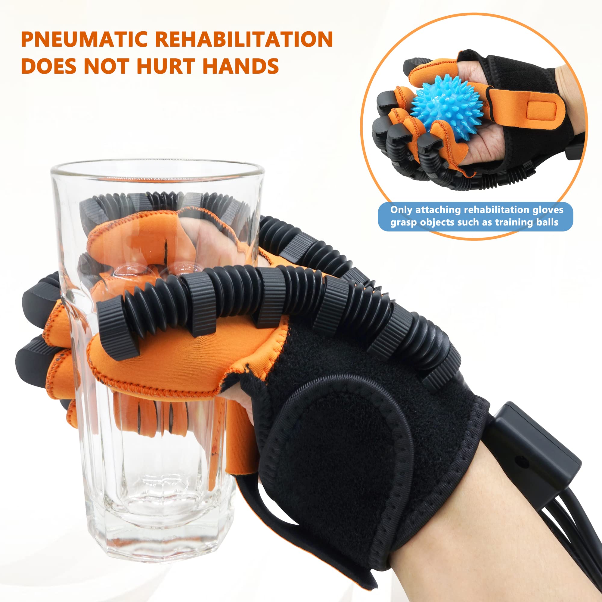 KELTEROOM Rehabilitation Robot Gloves, Upgrade Hemiplegia Hand Stroke Recovery Equipment, Finger Exerciser & Hand Strengthener Physical Therapy Equipment (Color: Left hand,Size: Large)