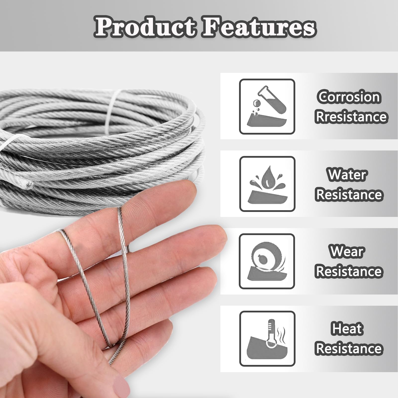 Picture Frame Wire for Hanging, Picture Hanging Wire Kit 33 Feet Picture Frame Wire Heavy Duty Stainless Steel Wire for Hanging Pictures, Mirror, Artwork, Light, Canvas Hanging Kit