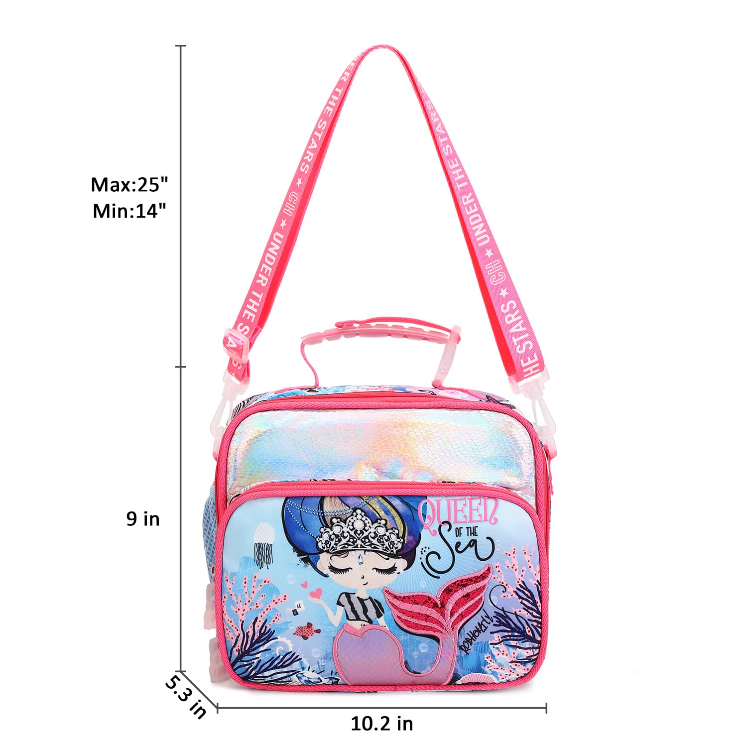 Robhomily Mermaid Kids Lunch Bag for Girls - Insulated and Easy to Clean