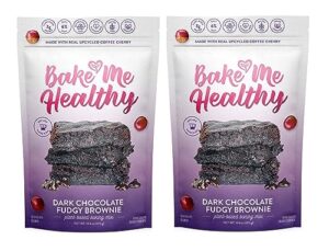 bake me healthy dark chocolate fudgy brownies mix - gluten-free, no refined sugar, top 9 allergen-free, plant-based vegan brownie mix - makes 12 mouthwatering brownies - pack of 2 (14.6 oz/415g each)