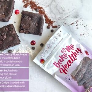 Bake Me Healthy Dark Chocolate Fudgy Brownies Mix - Gluten-Free, No Refined Sugar, Top 9 Allergen-Free, Plant-Based Vegan Brownie Mix - Makes 12 Mouthwatering Brownies - Pack of 2 (14.6 oz/415g Each)