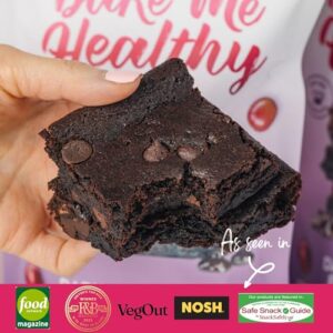 Bake Me Healthy Dark Chocolate Fudgy Brownies Mix - Gluten-Free, No Refined Sugar, Top 9 Allergen-Free, Plant-Based Vegan Brownie Mix - Makes 12 Mouthwatering Brownies - Pack of 2 (14.6 oz/415g Each)