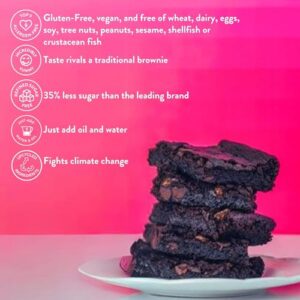 Bake Me Healthy Dark Chocolate Fudgy Brownies Mix - Gluten-Free, No Refined Sugar, Top 9 Allergen-Free, Plant-Based Vegan Brownie Mix - Makes 12 Mouthwatering Brownies - Pack of 2 (14.6 oz/415g Each)