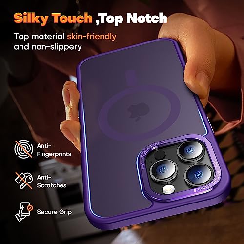 KISEN for iPhone 13 Pro Max Case Magnetic Compatible with MagSafe Slim Translucent Matte Phone Case Cover 6.7 inch, Deep Purple