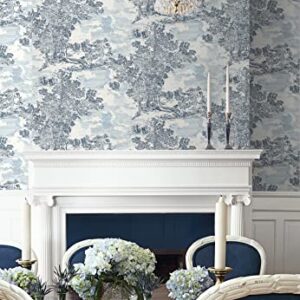 Surface Style - Peel and Stick Wallpaper, Scenic Wallpaper for Bedroom, Powder Room, Kitchen, Self Adhesive, Vinyl, 30.75 Sq Ft Coverage (Serene Scenes Collection, Sapphire)