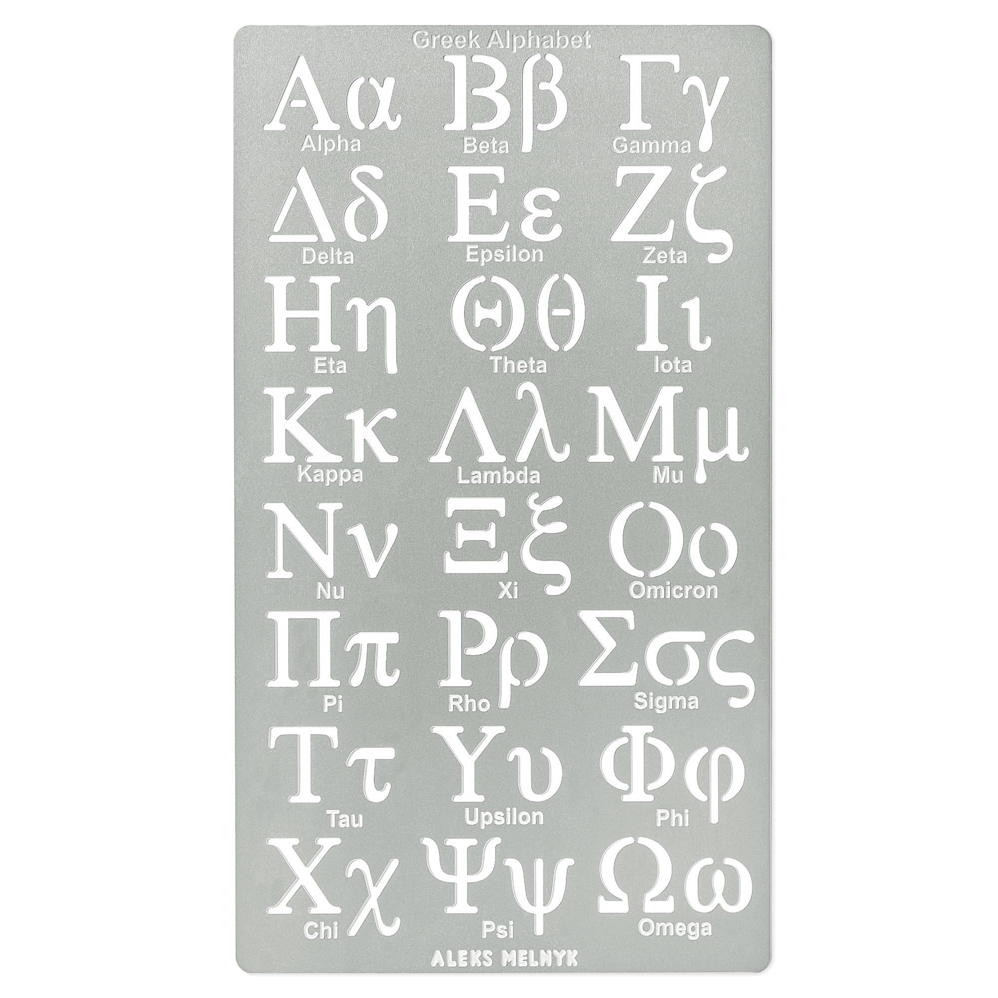 Aleks Melnyk No.420 Metal Stencil, Greek Letter, Phi sigma, Alpha, Letter Tracers, Letter size 0.7in, Alphabet, Template for Wood Burning, Magic Runes, Pyrography Engraving, Bookmark, Crafts, Art, DIY