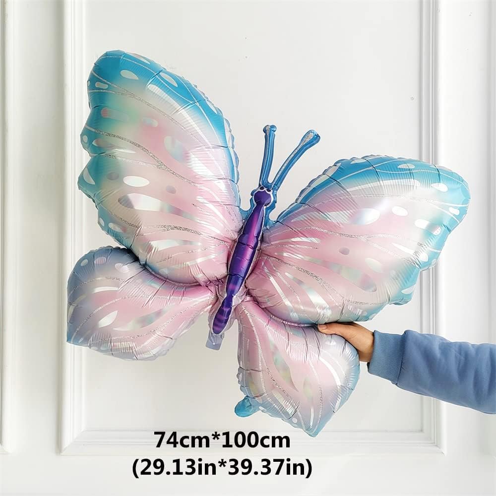 Butterfly Balloon Garland Arch Kit 148pcs Pastel Pink and Purple Balloons with Fairy Wings Butterfly Foil Balloon for Butterfly Wedding Bridal Shower Birthday Decorations