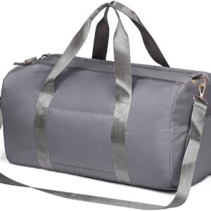 MABROUC Duffle Bag For Women, Sports Duffel Bag for Gym with Wet Pocket & Shoe Compartment, Overnight Weekender Travel Bag(dark grey)