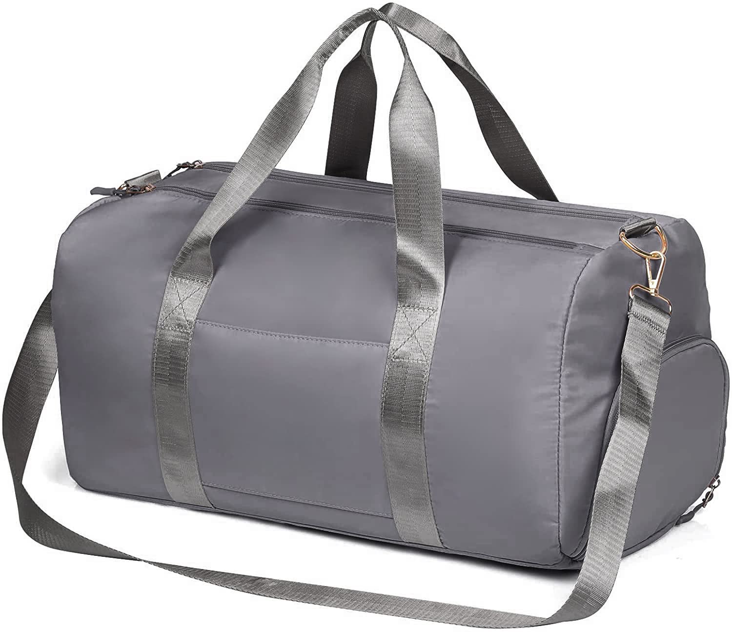 MABROUC Duffle Bag For Women, Sports Duffel Bag for Gym with Wet Pocket & Shoe Compartment, Overnight Weekender Travel Bag(dark grey)