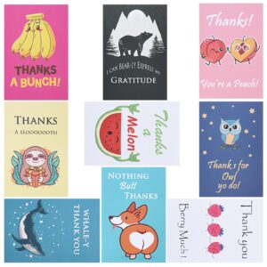 Funny Thank You Cards with Envelopes 40 Pack - 10 Funny Design Blank cards for Teachers Friends Business Coworker, Wedding, Birthday, Baby Shower, Business