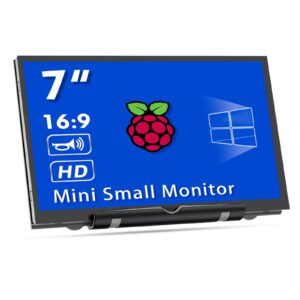 HMTECH 7'' Raspberry Pi Screen, 800x480 HDMI Small Monitor with Dual-Speaker, LCD Screen Display for Raspberry Pi 4/3/2/Zero/B/B+ Win11/10/8/7 (Non-Touch)