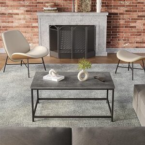 SAYGOER Coffee Table Simple Modern Coffee Tables Open Design Rectangular Minimalist Center Table for Living Room Home Office, Easy Assembly, 39.37x19.69 x17.72, Gray Black