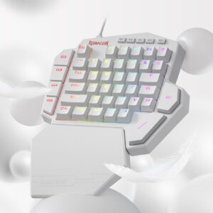 Redragon K585 DITI One-Handed RGB Mechanical Gaming Keyboard, 42 Keys Type-C Professional Gaming Keypad w/Upgraded Hot-Swappable Socket, 7 Onboard Macro Keys & Detachable Wrist Rest